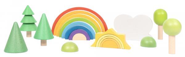 Regenbogenland mit Sonne und Bäumchen 21Teile